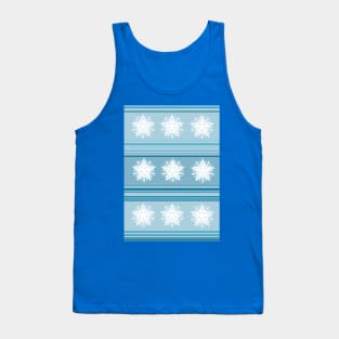 Blue Snowflake Holiday Pattern Tank Top